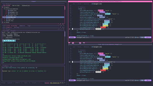 A screenshot of my XMonad config in dracula colors and without any systembar
