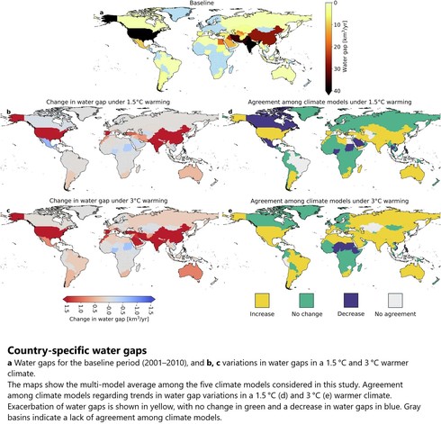 maps - Country-specific water gaps