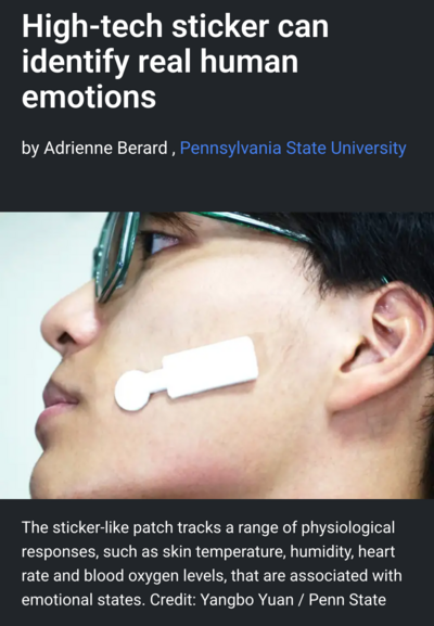 High-tech sticker can identify real human emotions