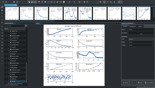 Screenshot showing different types of fits