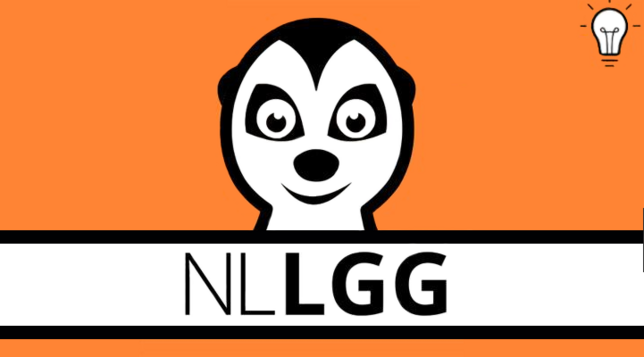 Image showing the abbreviation NLLGG inderneath the head of itś mascotte Vincent, a meerkat. In the right upper corner a light bulb is  shown.