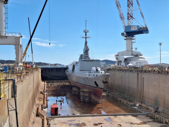 A bord du Courbet, en arrêt technique à Toulon après l’essai de choc du 25 février