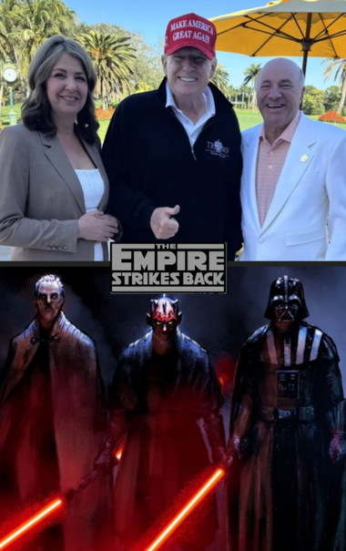 Top:  fascists smith, trump and o'leery
Bottom: three  sith lords