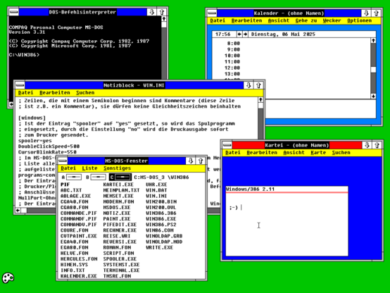 Microsoft Windows/386, Version 2.11, Deutsch

Screenshot in 1024 x 768 Pixeln