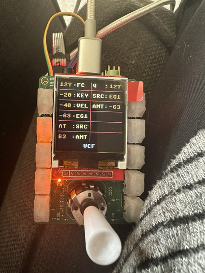 Picture of the screen of TinySynty showing some parameters
