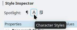 Screenshot of Style Inspector in the LibreOffice Writer Sidebar