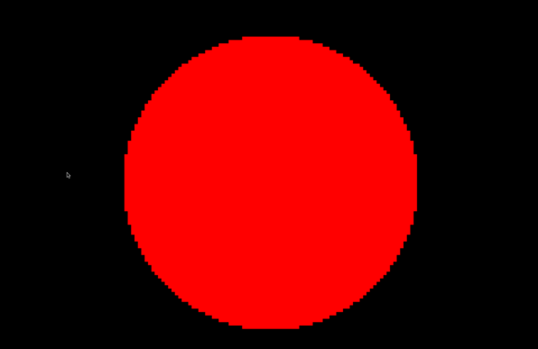 A black image with a red circle in the middle.