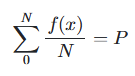 Formula showing the average value from a noise function returning 1 or 0.