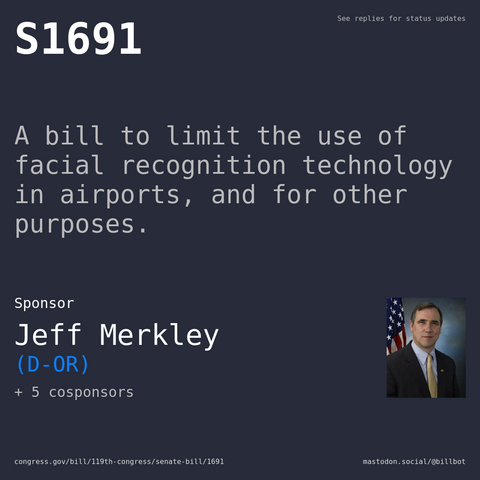 Description of S1691, and a depiction of its sponsor, Jeff Merkley.