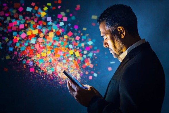This shows a man on a phone.