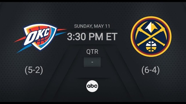 OKC Thunder @ Denver Nuggets | #NBAPlayoffs presented by Google ABC Live Scoreboard