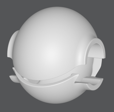 Screenshot of SDF Modeler's 3D viewport, showing a mech head concept in progress.