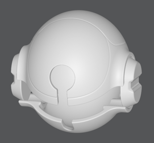 Screenshot of SDF Modeler's 3D viewport, showing a mech head concept in progress.