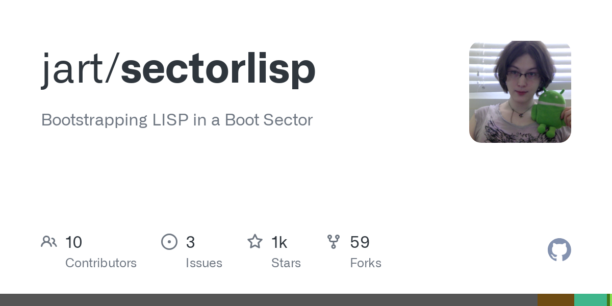 Bootstrapping LISP in a Boot Sector. Contribute to jart/sectorlisp development by creating an account on GitHub.