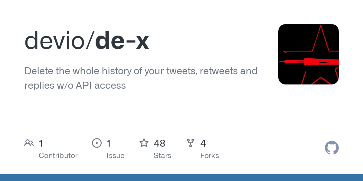 Delete the whole history of your tweets, retweets and replies w/o API access - devio/de-x