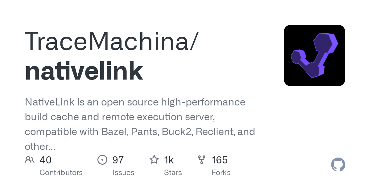NativeLink is an open source high-performance build cache and remote execution server, compatible with Bazel, Pants, Buck2, Reclient, and other RBE-compatible build systems. It offers drastically f...