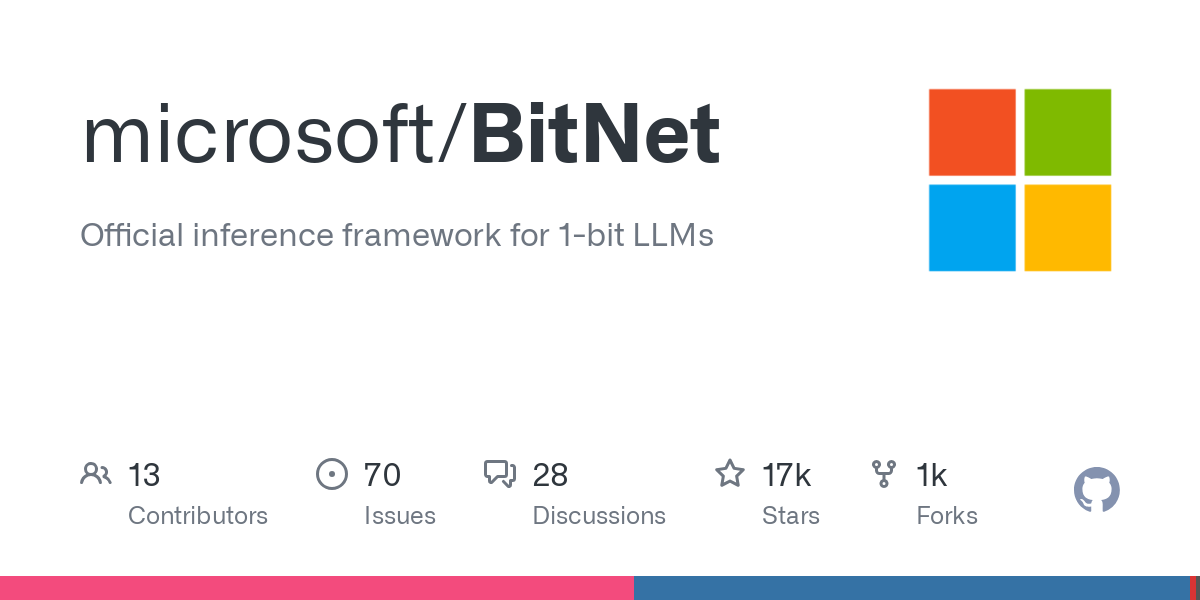 Official inference framework for 1-bit LLMs. Contribute to microsoft/BitNet development by creating an account on GitHub.