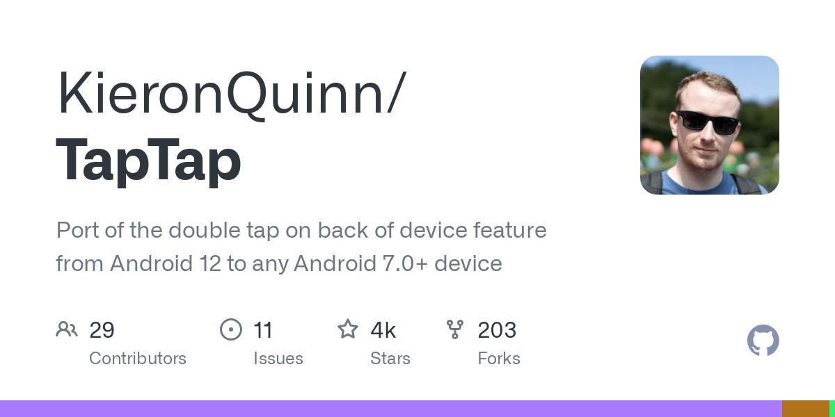 Port of the double tap on back of device feature from Android 12 to any Android 7.0+ device - KieronQuinn/TapTap
