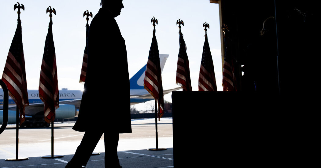 Former President Joseph R. Biden Jr. on the day of President Trump’s inauguration.