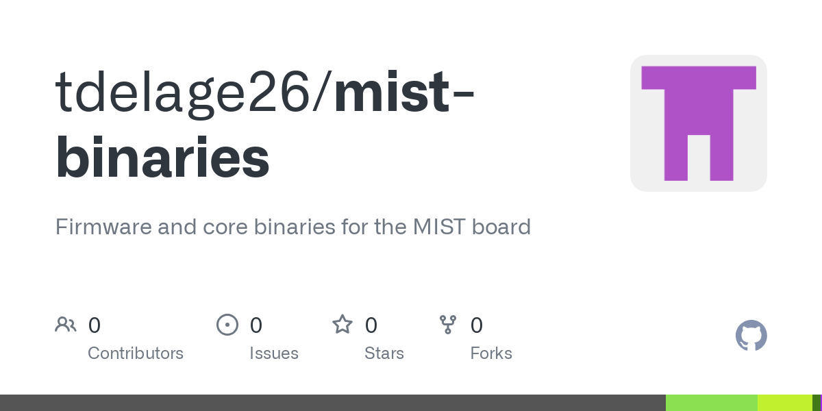 Firmware and core binaries for the MIST board. Contribute to tdelage26/mist-binaries development by creating an account on GitHub.
