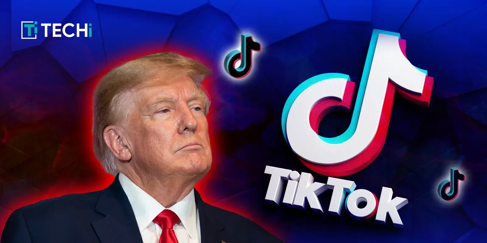 Donald Trump with the TikTok logo in the background, symbolizing the ongoing debate over TikTok’s future in the U.S.