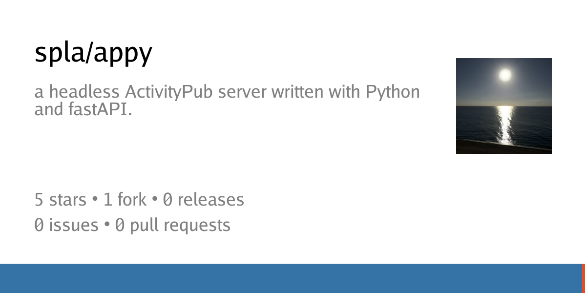 Summary card of repository spla/appy