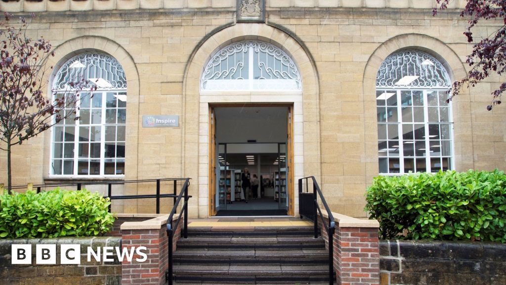 The entrance to Beeston library