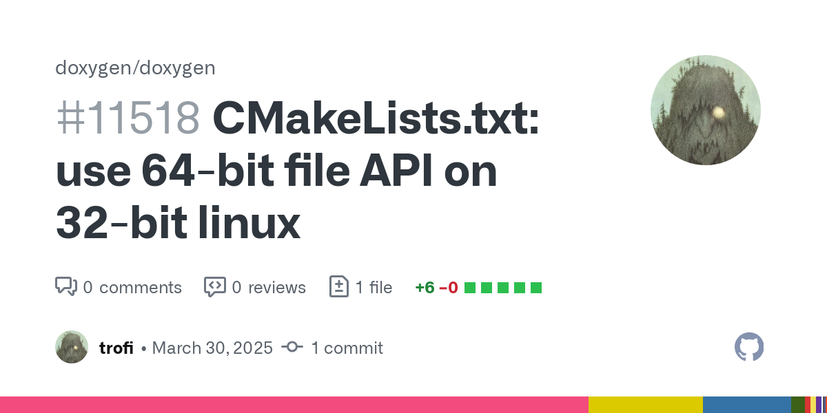 Without the change doxygen fails to run when built against i686-linux target and installed on thew filesystem with 64-bit inodes (btrfs with many files in my case):
$ doxygen -g &amp;&amp; doxygen ...