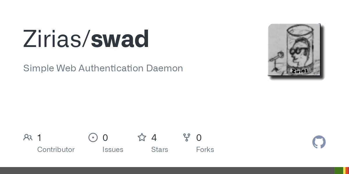 Simple Web Authentication Daemon. Contribute to Zirias/swad development by creating an account on GitHub. Simple Web Authentication Daemon. Contribute to Zirias/swad development by creating an account on GitHub.