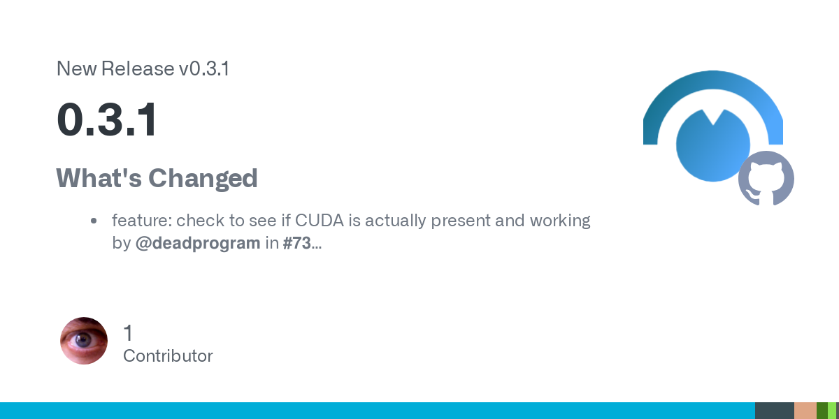 What's Changed

feature: check to see if CUDA is actually present and working by @deadprogram in #73
fix: prevent mjpeg streams from closing by @deadprogram in #72
docker: smaller multistage image ...