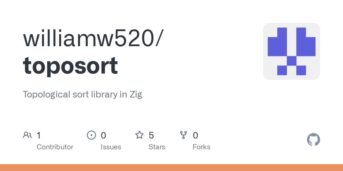 Topological sort library in Zig. Contribute to williamw520/toposort development by creating an account on GitHub.