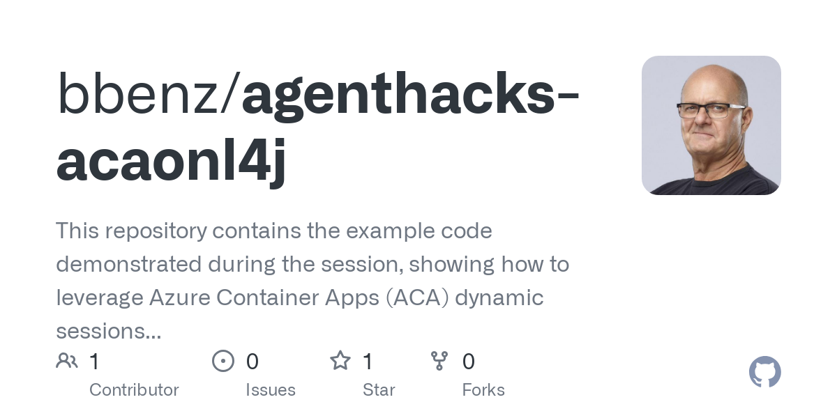 This repository contains the example code demonstrated during the session, showing how to leverage Azure Container Apps (ACA) dynamic sessions for remote code execution, file management, and intera...