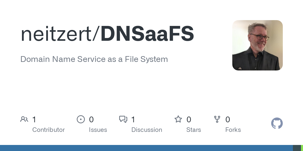 Domain Name Service as a File System. Contribute to neitzert/DNSaaFS development by creating an account on GitHub.