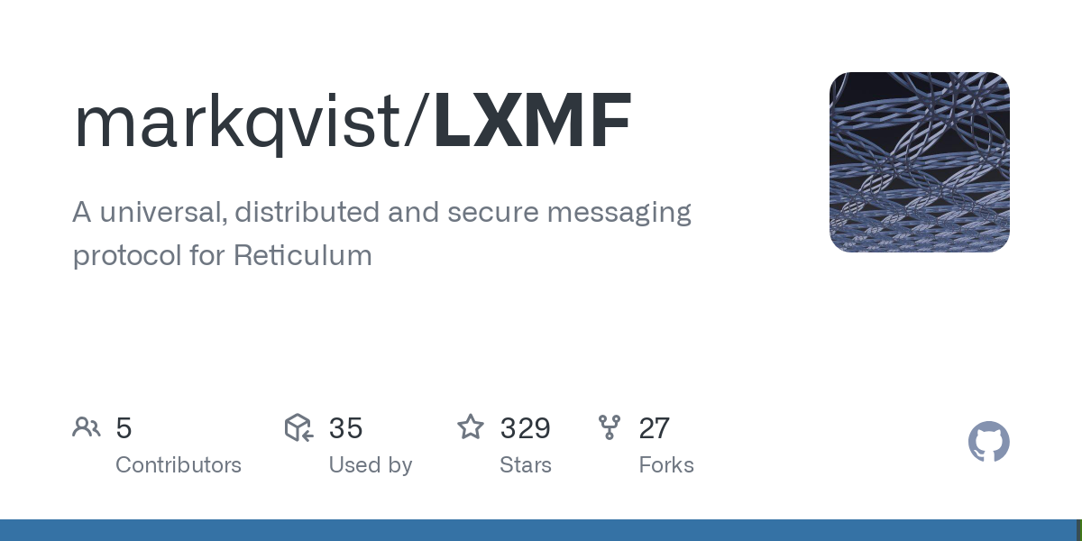 A universal, distributed and secure messaging protocol for Reticulum - markqvist/LXMF