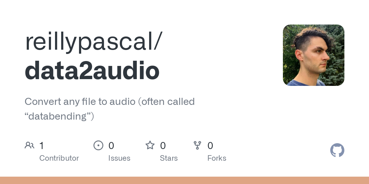 Convert any file to audio (often called “databending”) - reillypascal/data2audio