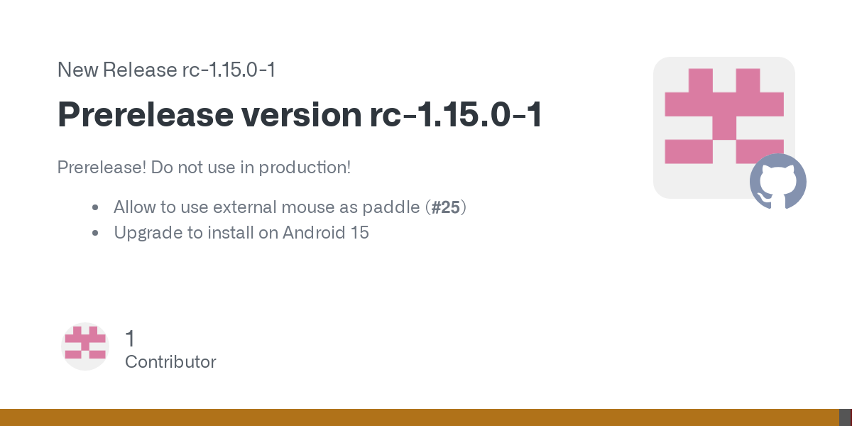 Prerelease! Do not use in production!

Allow to use external mouse as paddle (#25)
Upgrade to install on Android 15