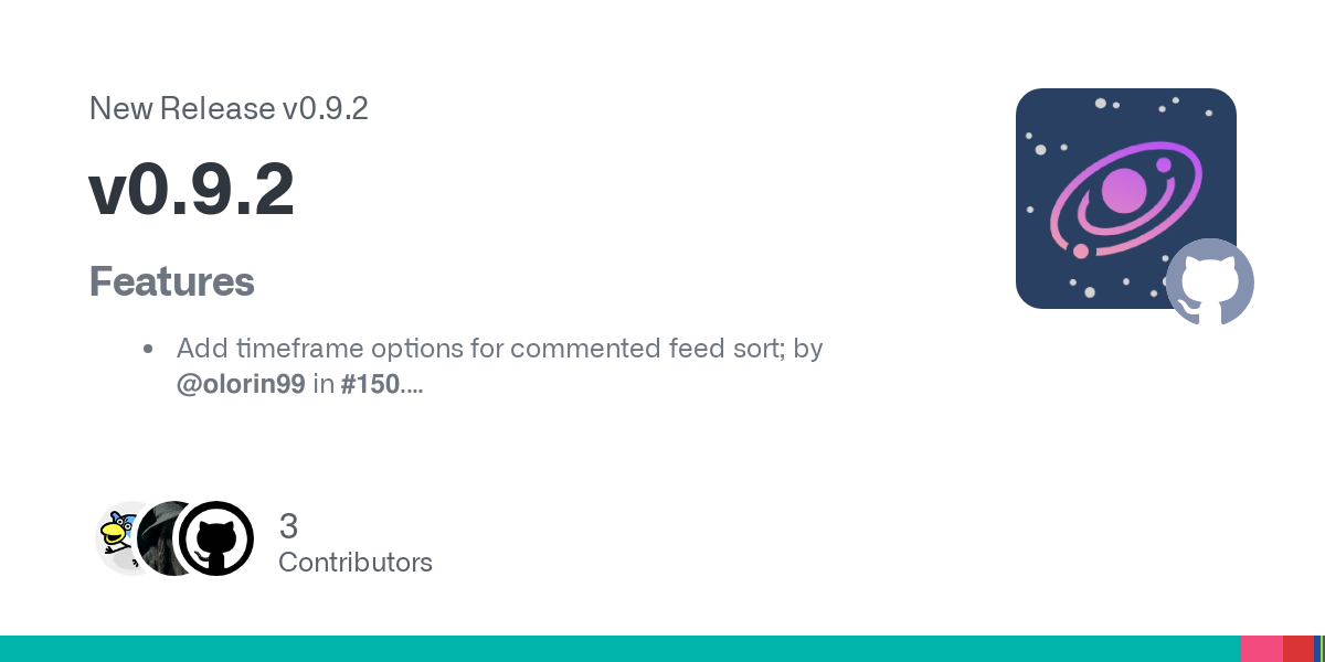 Features

Add timeframe options for commented feed sort; by @olorin99 in #150.
Tapping on a comment now collapses it and the body text will be hidden, long tapping or right clicking a post or comme...