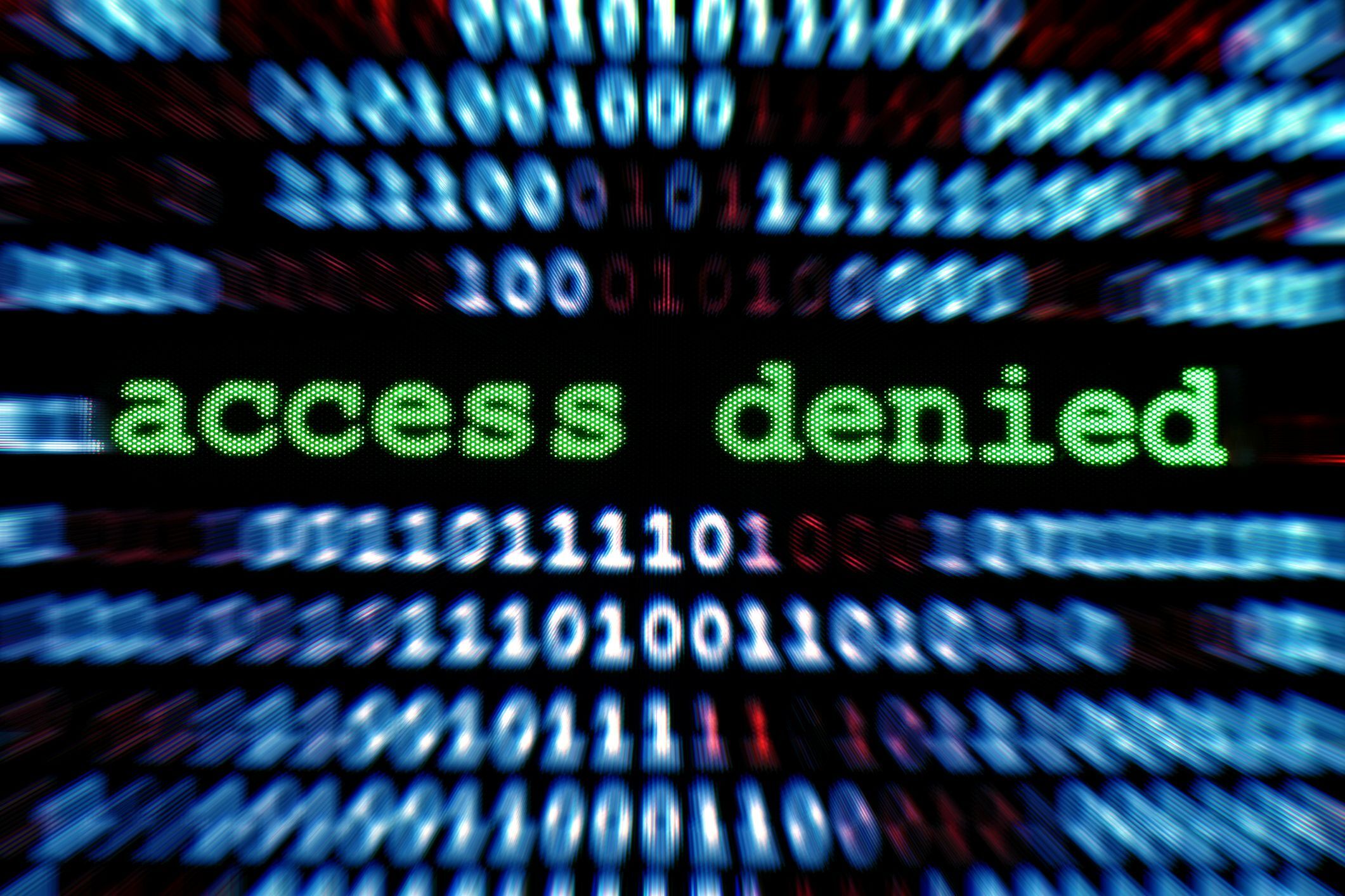 Access denied message on computer screen