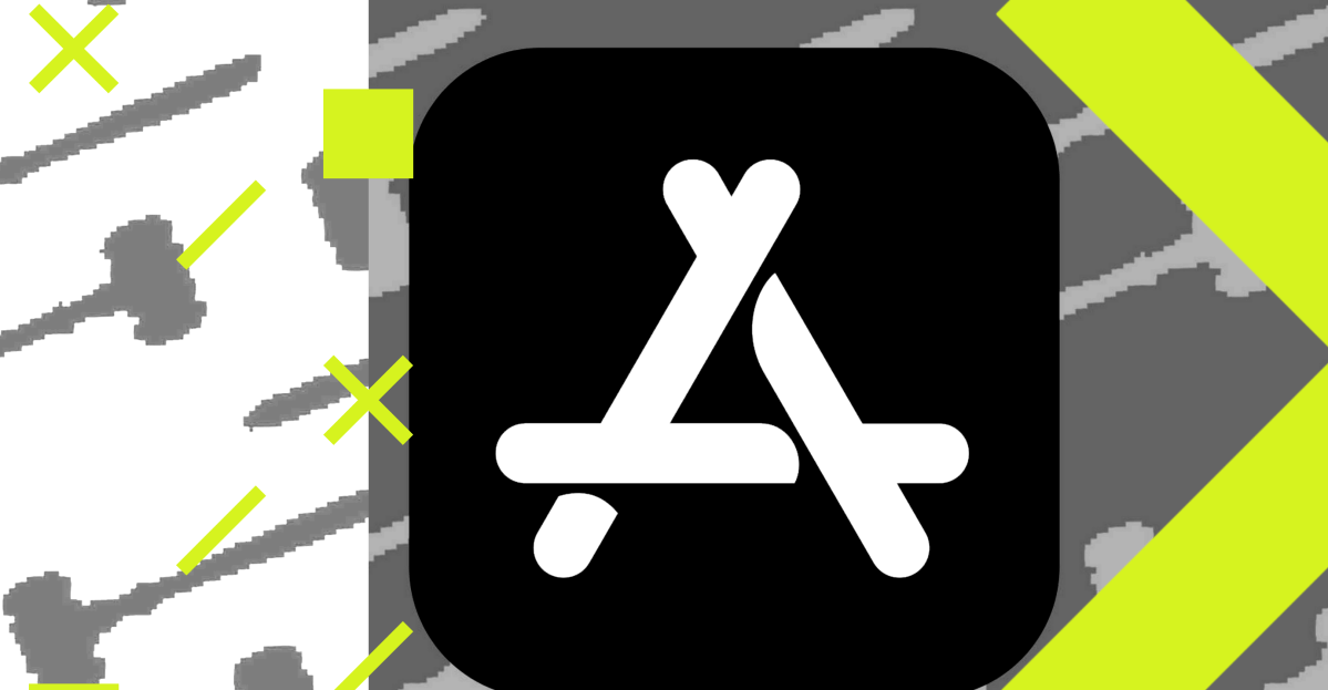 A photo illustration of the App Store logo.