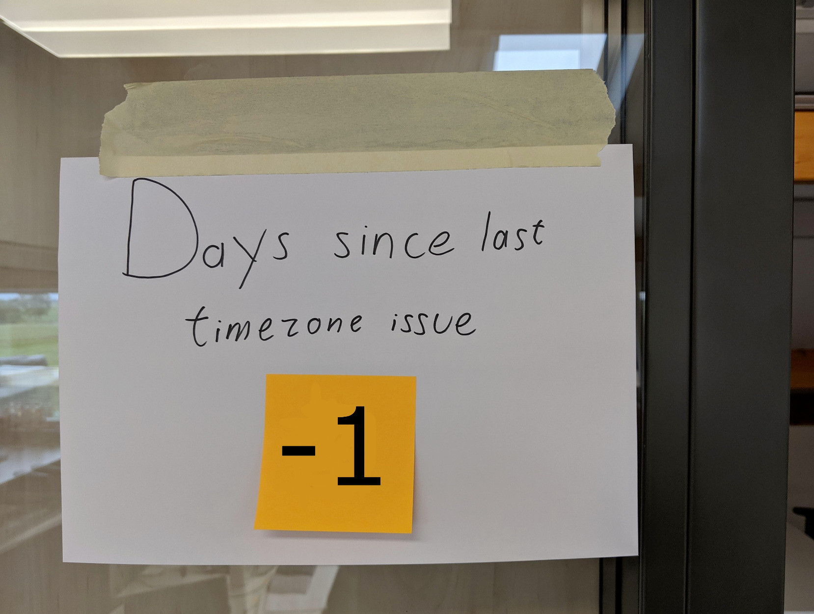 Days since last timezone issue: -1.