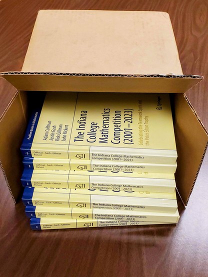 Support student activities in the Indiana Section of the MAA by ordering your personal (or gift!) copy!  Softcover for "The Indiana College Mathematics Competition (2001-2023)" will be available in August 2025.