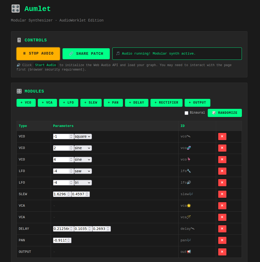 Aumlet - Modular Synthesizer