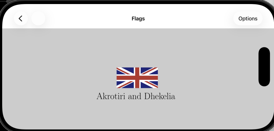 Union Jack with Akrotiri and Dhekelia written beneath it. On a simulated iPhone display.