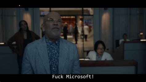 An image / meme from the TV show "Space Force", where Dr. Adrian Mallory (played by John Malkovich) screams "Fuck Microsoft".